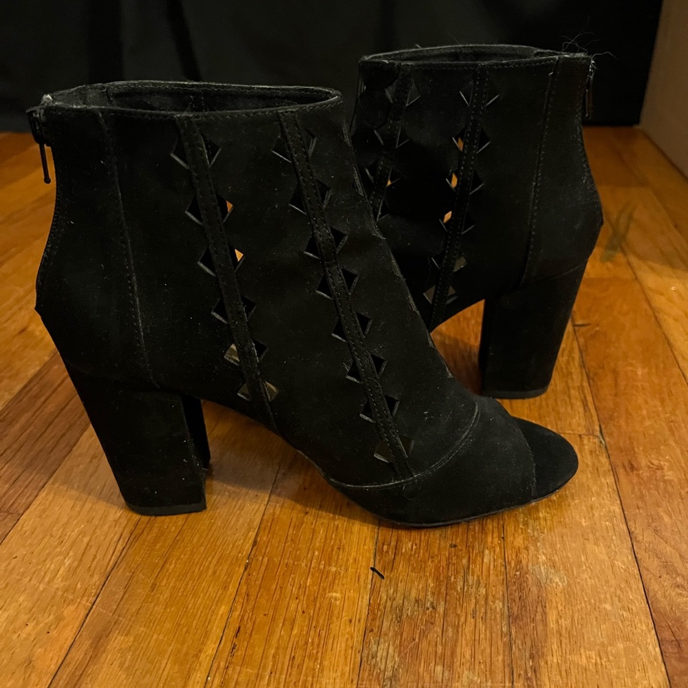 Black cutout heels